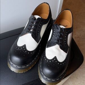 Dr. Martens Classic Black & White Wingtip Oxford Shoes